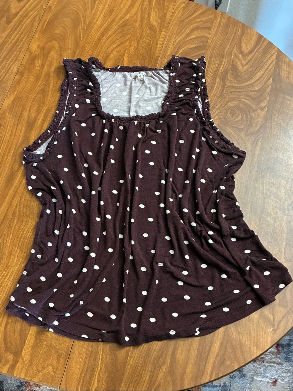 Maurices Brown Polka Dot Sleeveless Scoop Tank